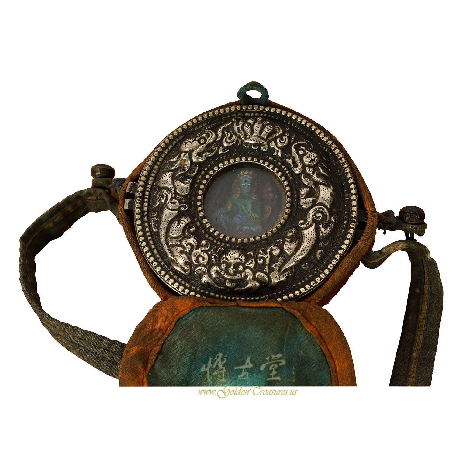 送料無料ライン対応ショップ限定キャンペーン Carved Tibetan Antique Silver Box Prayer Ghau Gau Turquoise アンティーク雑貨