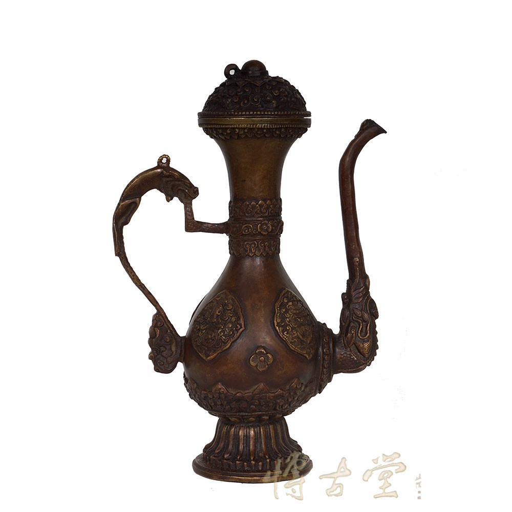 Tibetan Antique Carved Bronze Dragon TeaPot 15HZMP051