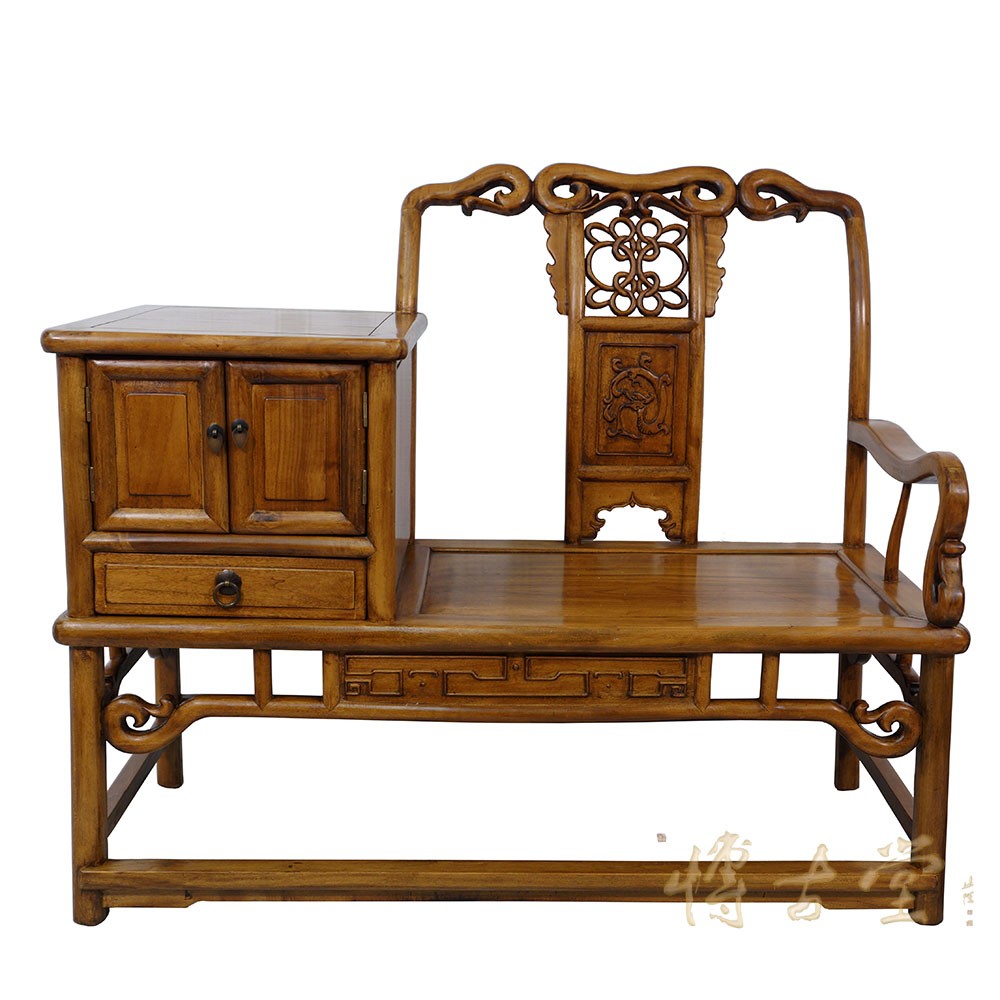 Chinese Antique Carved Camphor wood Telephone Table W/Chair 15LP05