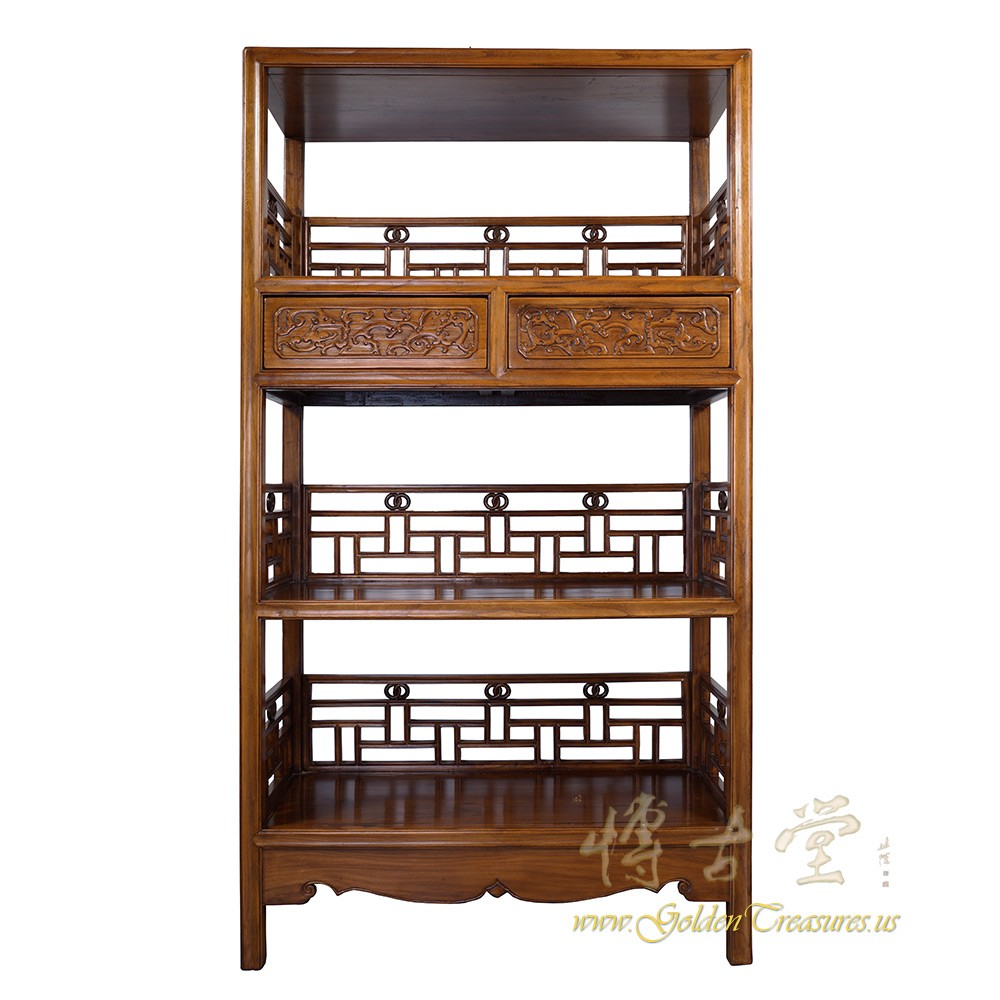 Chinese Antique Hand Carved Book Shelf/Display Cabinet 17LP16
