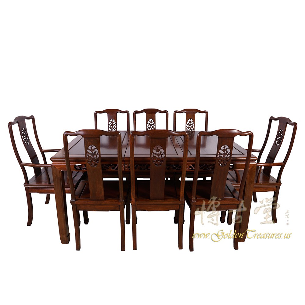 Chinese Antique Rosewood Dining Table w/8 Chairs set 17LP38