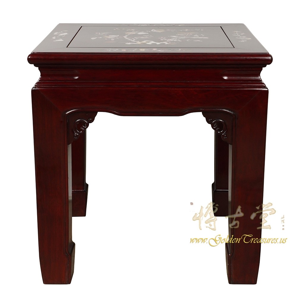 Vintage Chinese Rosewood with MOP inlayed End Table
