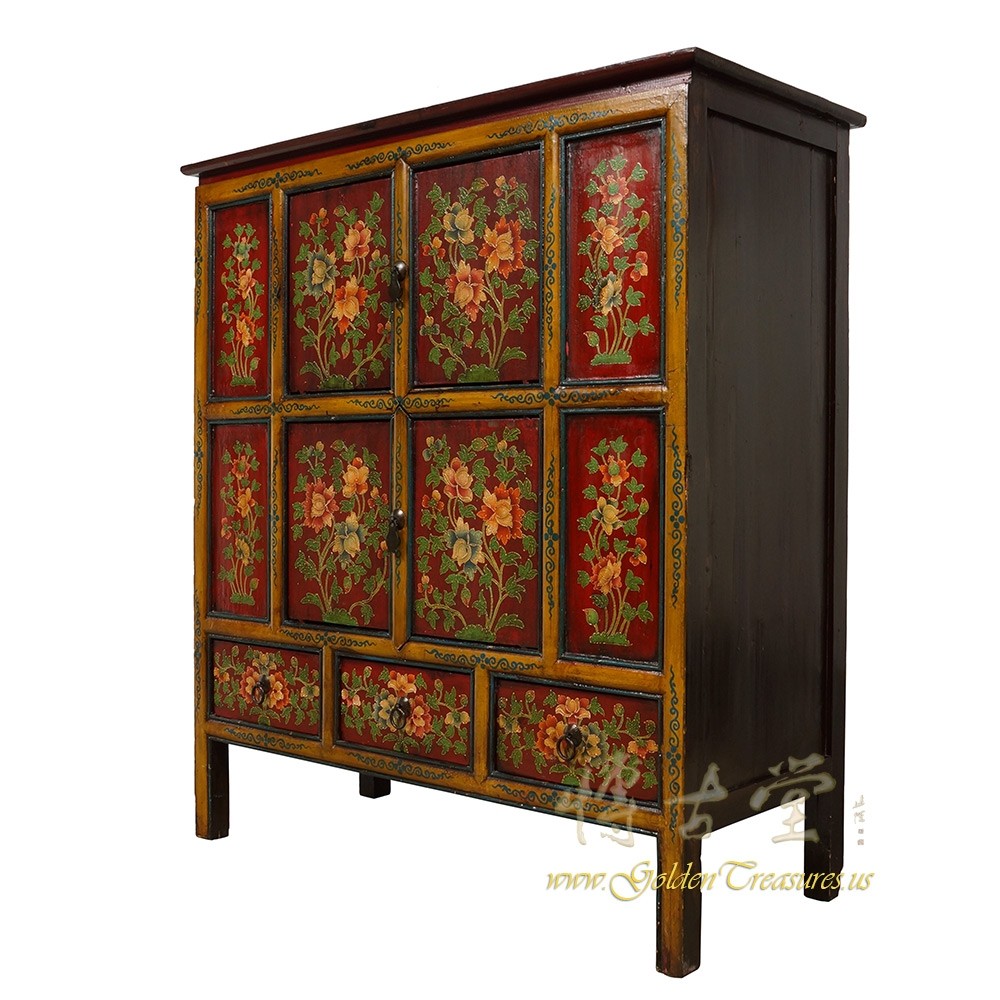 Antique Tibetan Painted Cabinet