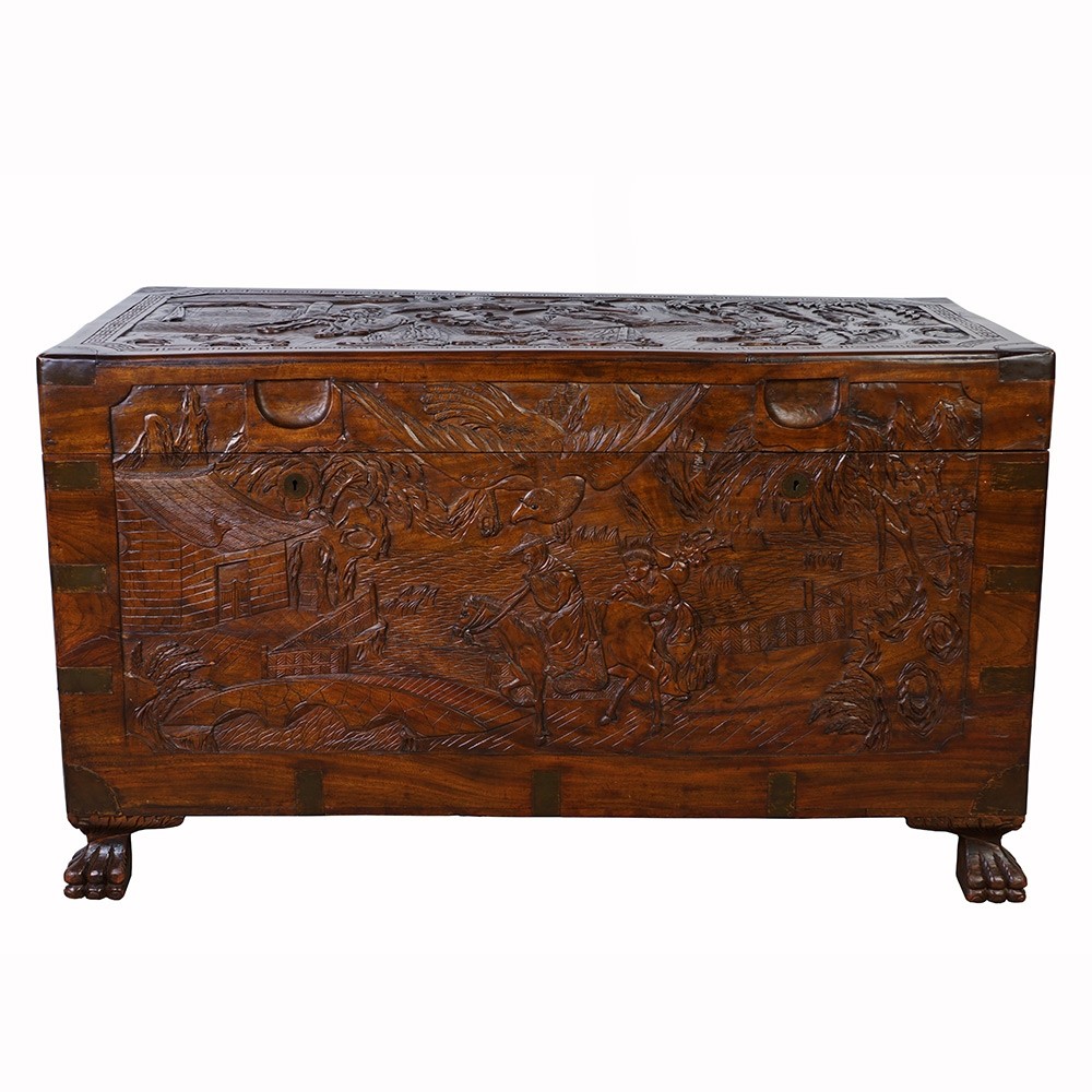 Chinese Antique Massive Carved Hope Chest/Coffee Table 18LP12