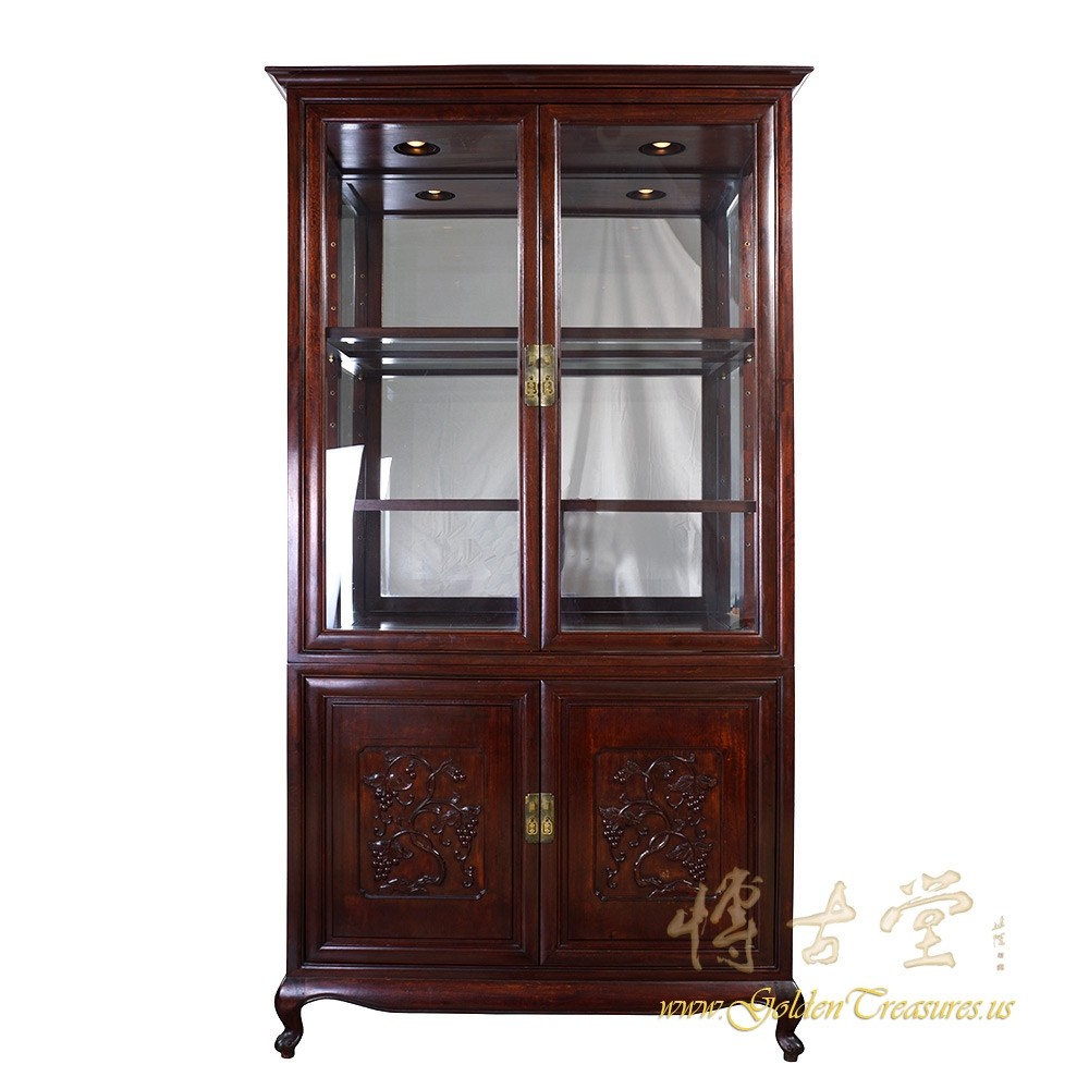 Chinese Antique Carved Rosewood Display/Curio Cabinet 18LP41