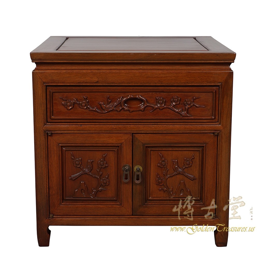 Vintage Chinese Carved Rosewood Night Stand/End Table 18LP47