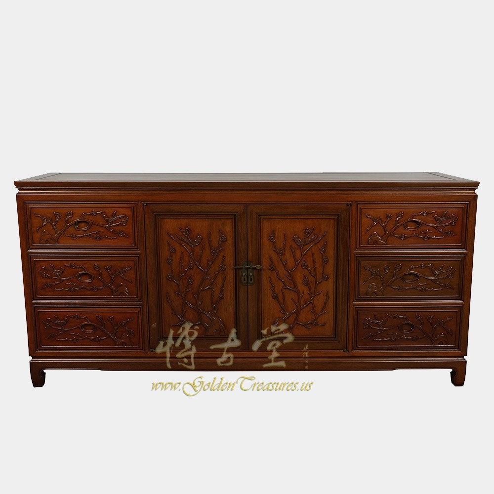 Vintage Chinese Carved Rosewood Sideboard Buffet Table 18LP48