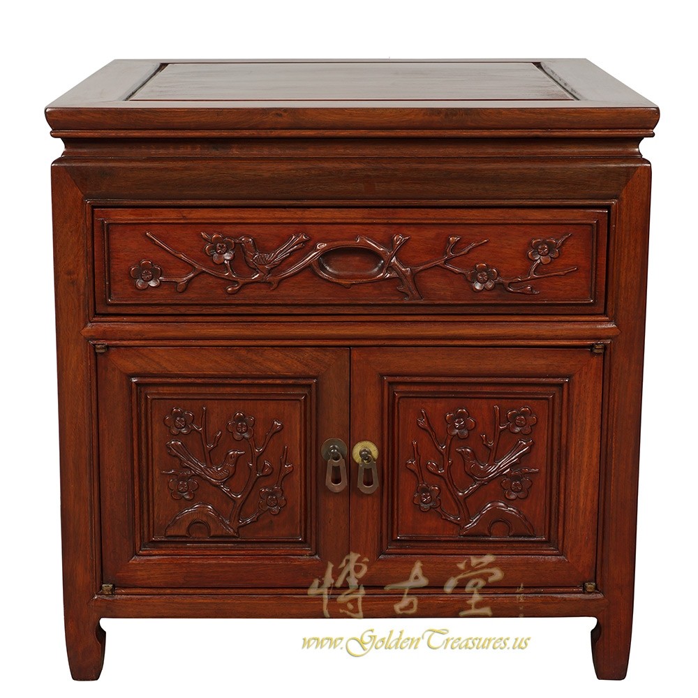 Vintage Chinese Carved Rosewood Night Stand/End Table 18LP50