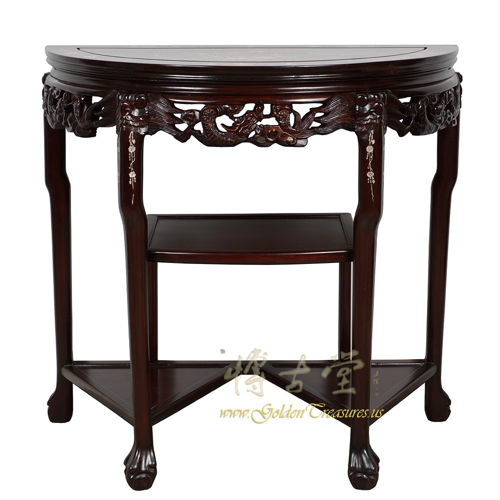 Vintage Chinese Rosewood with Mother of Pearl Inlay Console/Entry Table 18LP57