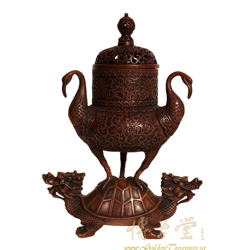 Chinese Antique Carved Bronze Incense Burner