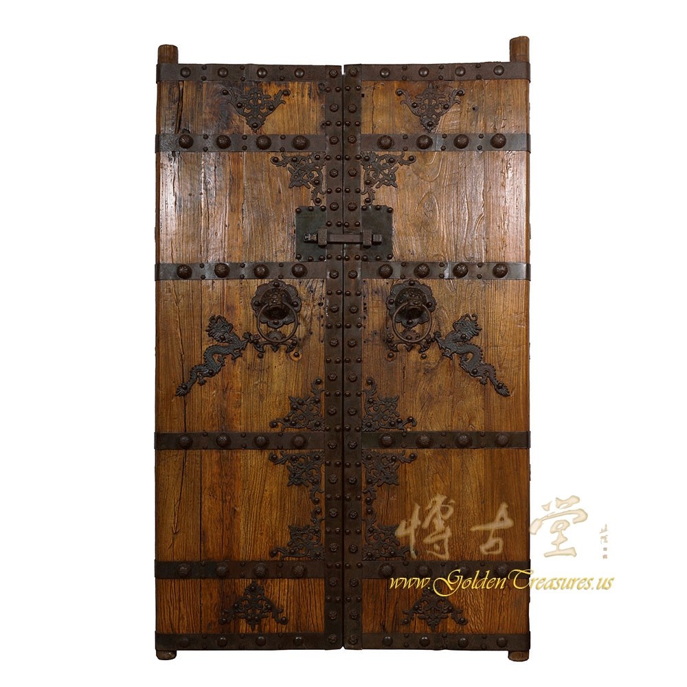 Antique Chinese Massive Court Yard Doors Panels, Garden Gate