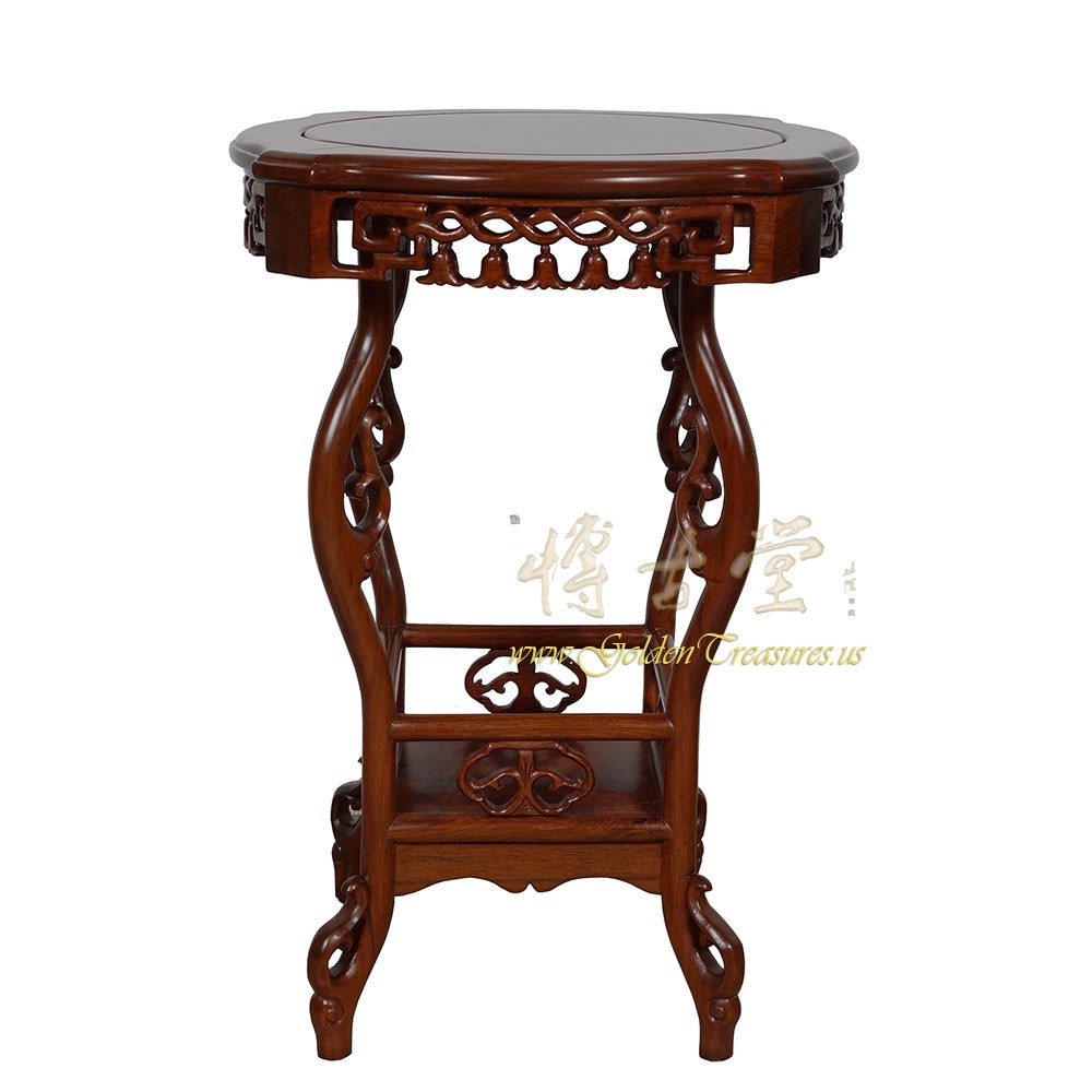 Vintage Chinese Rosewood Pedestal Table/Plant Stand