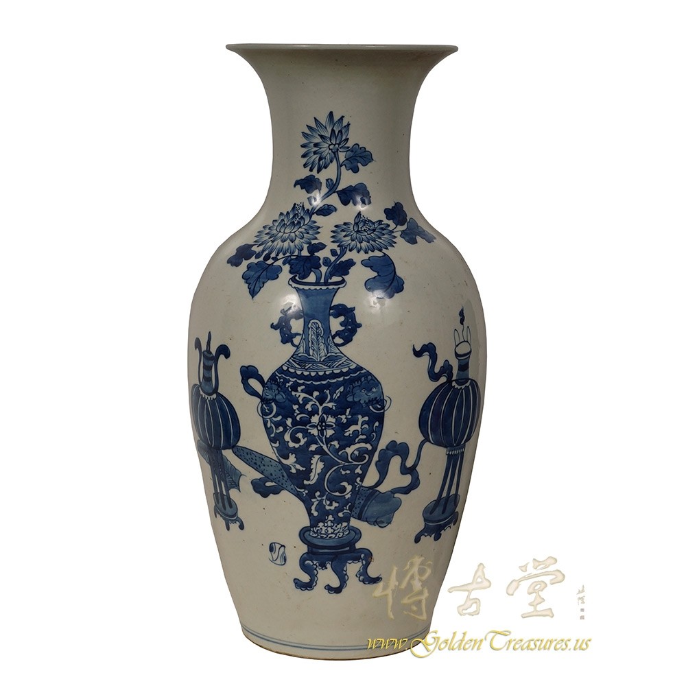 19 Century Antique Chinese Blue and White Porcelain Vase
