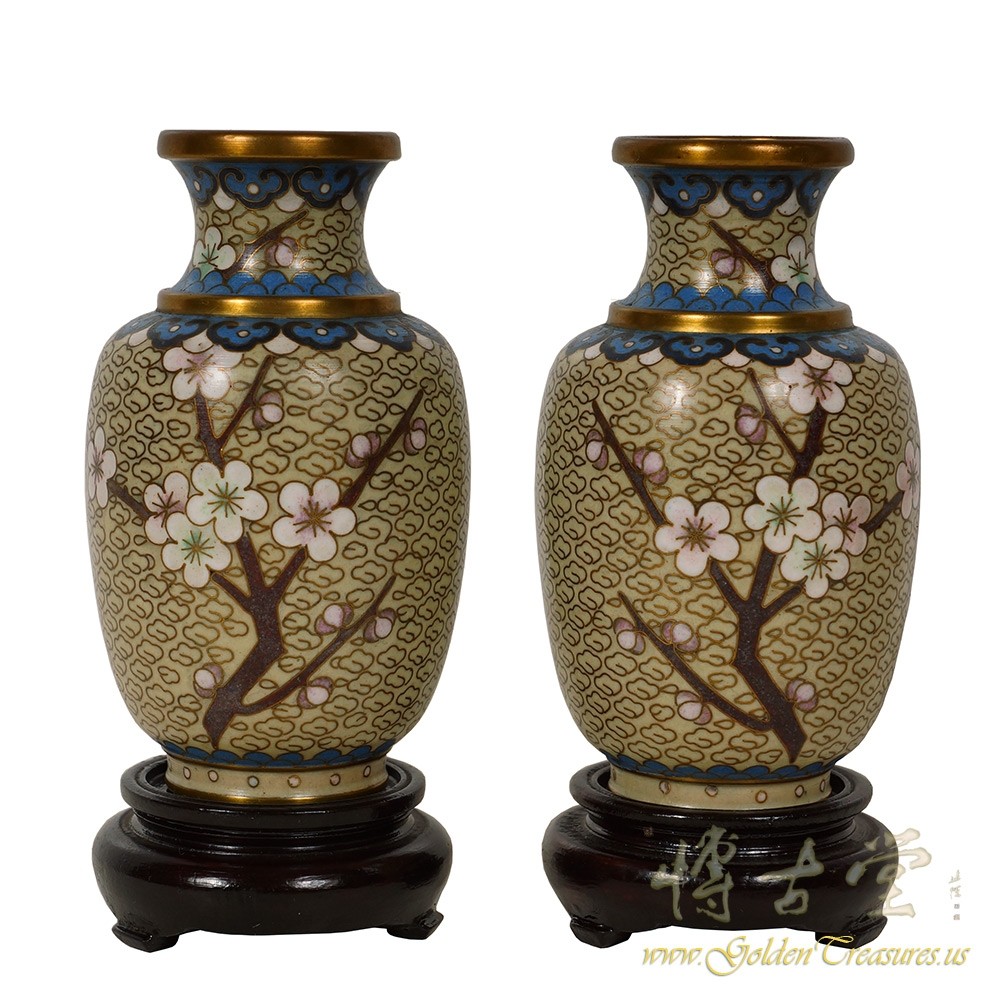 Pair of Chinese Antique Cloisonne Vases