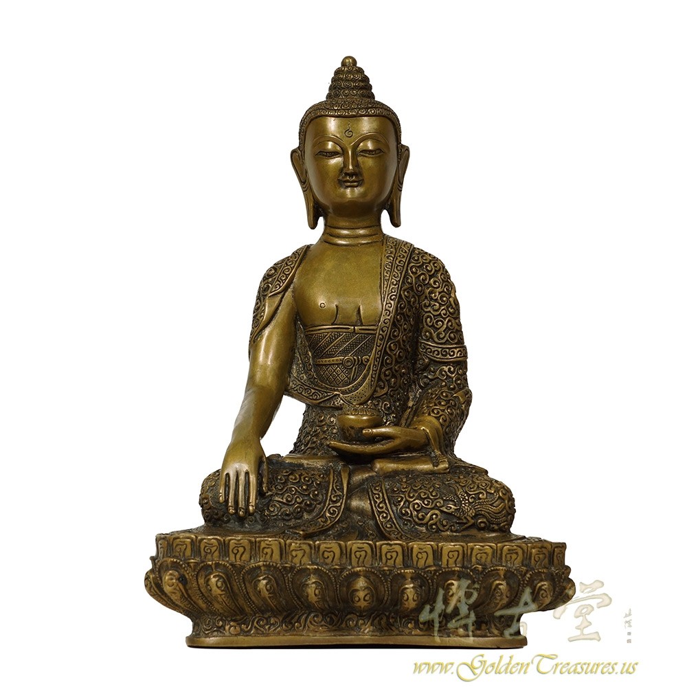 Tibetan Antique Carved Bronze Buddha Statuary 
