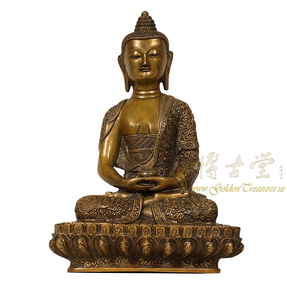 Tibetan Antique Carved Bronze Buddha Statuary