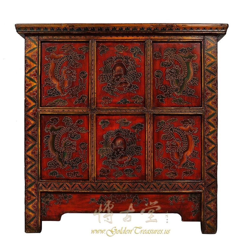 Antique Tibetan Painted Cabinet/Chest
