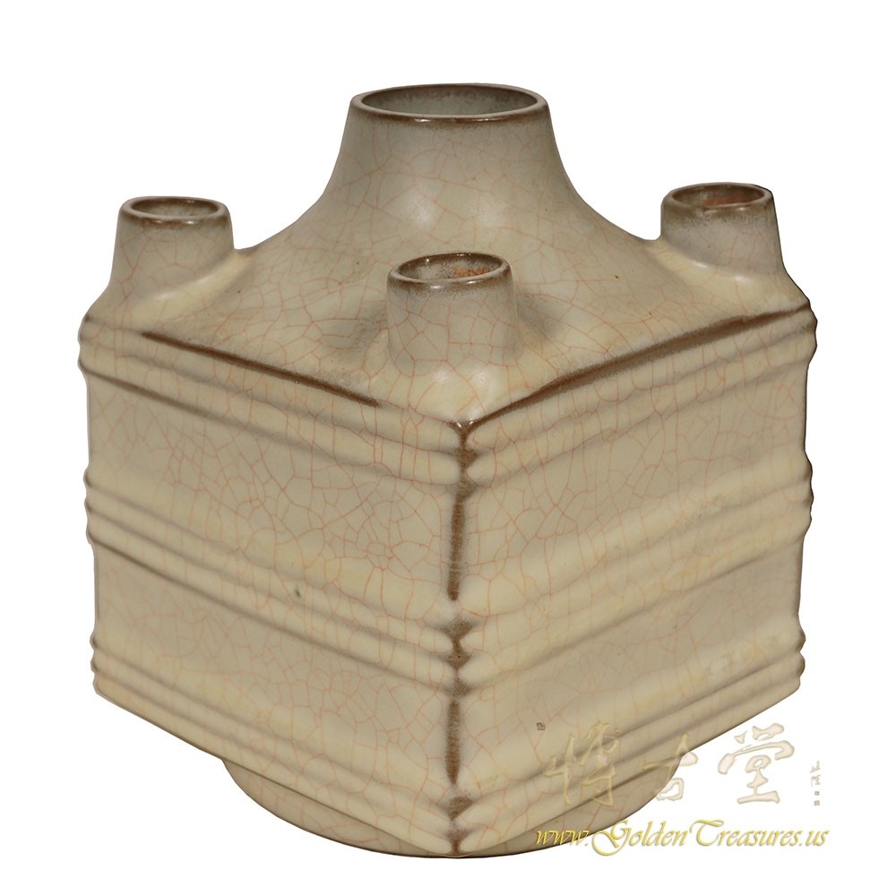 Very Rare Vintage Chinese Ru Yao Glazed Porcelain Vase