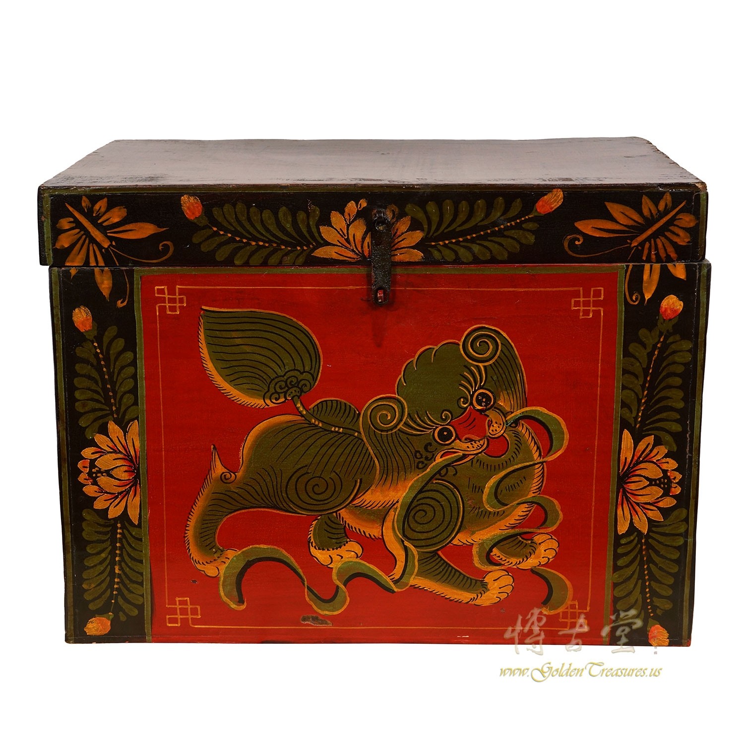 19 Century Antique Chinese Wooden Painted Box