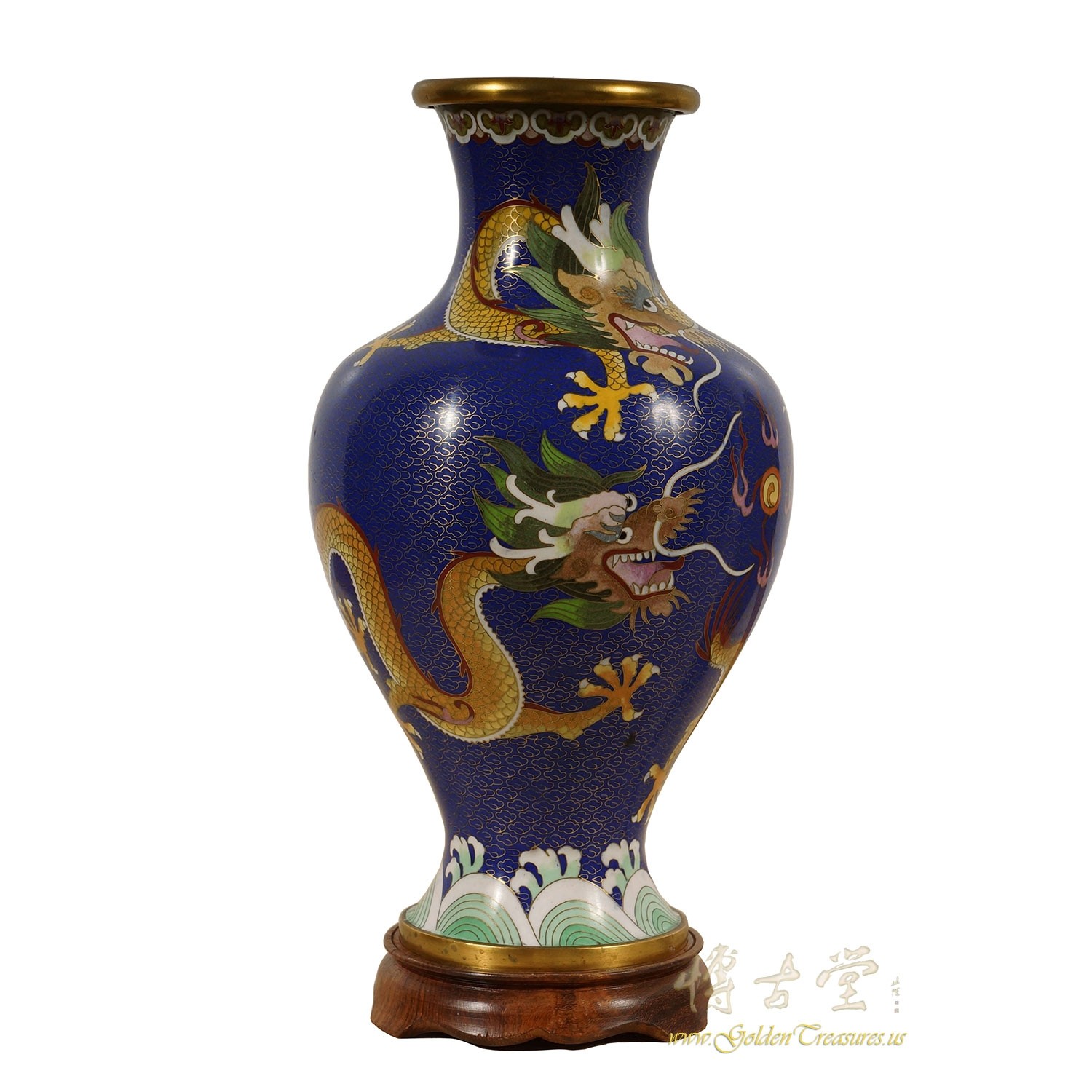 Vintage Chinese Cloisonne Dragon Vase