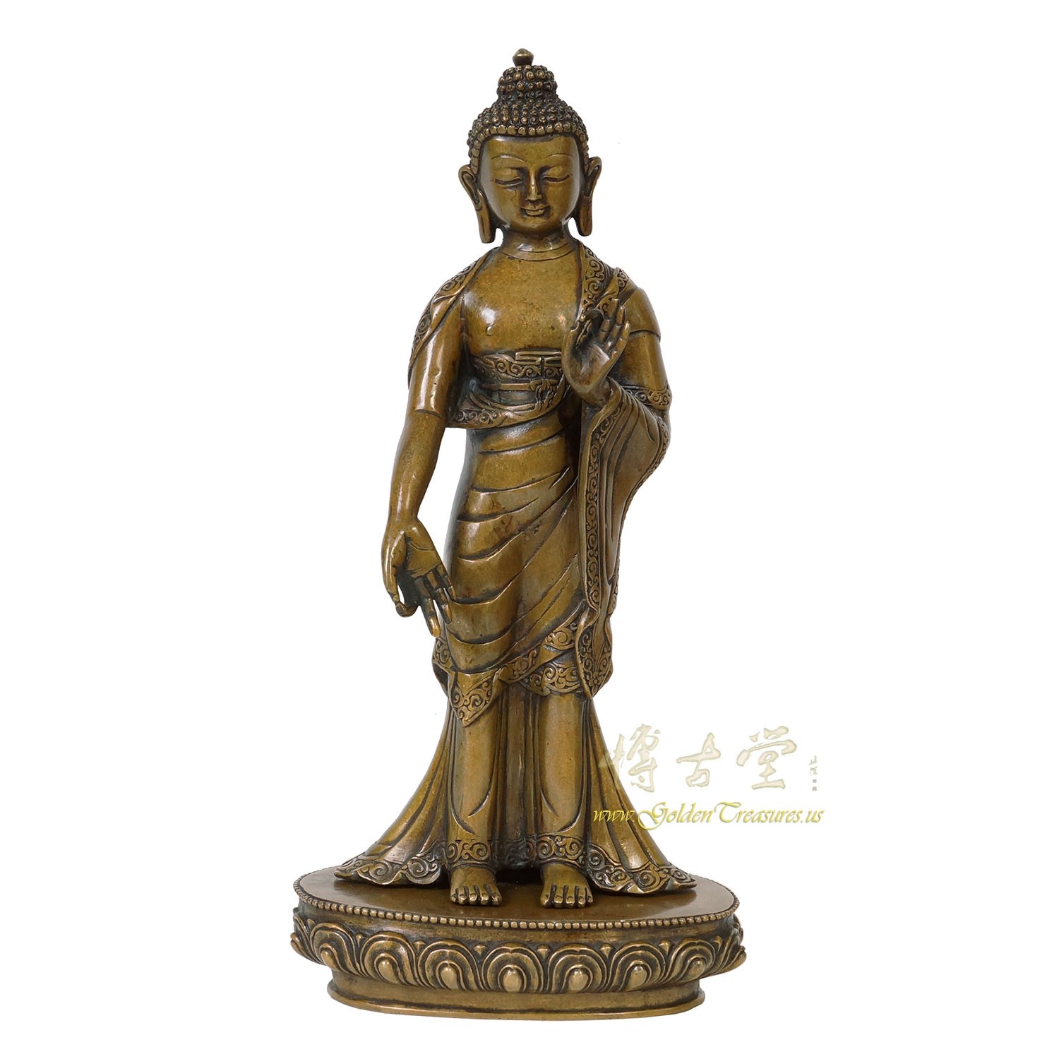 Antique Tibetan Carved Bronze Buddha Statuary