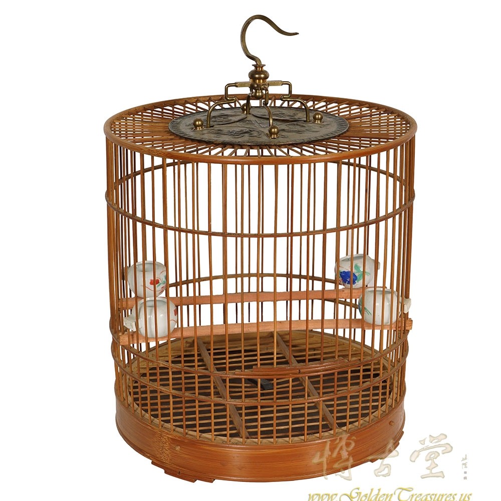 Hand Made Vintage Chinese Bamboo Bird Cage