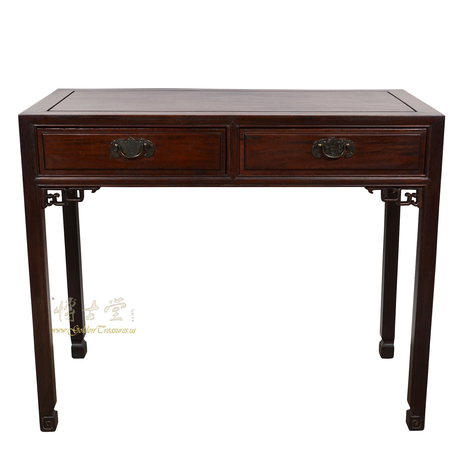 Vintage Chinese Carved Rosewood Writing Desk