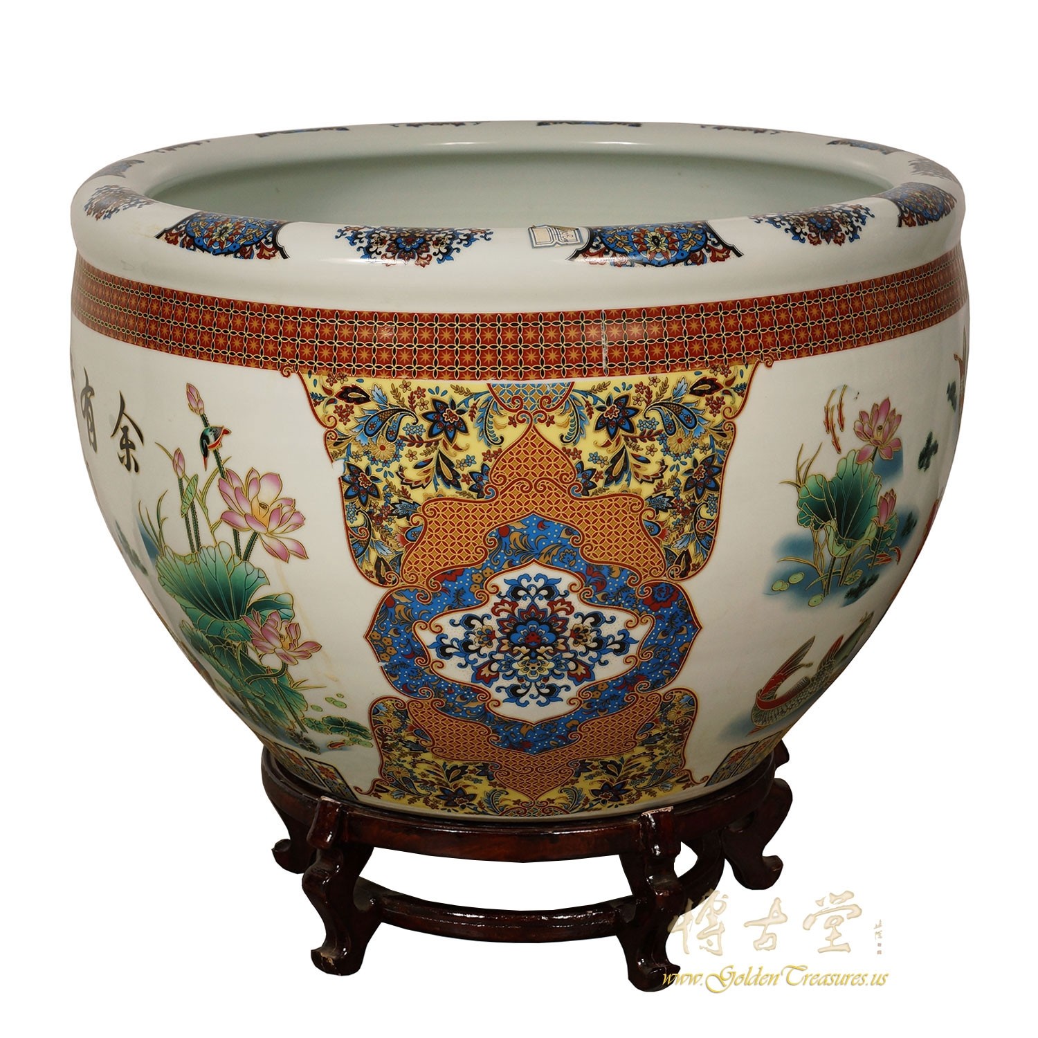 Early 20 Century Antique Chinese Famille Rose Porcelain Fish Bowl, Planter  Chinese Antiques