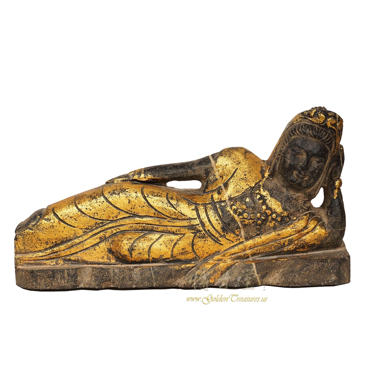 Antique Chinese Gilt Reclining Buddha Statue