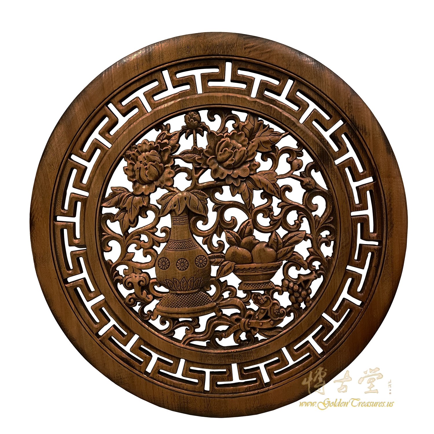 Vintage Chinese Wooden Carving Panel, Wall Hanging