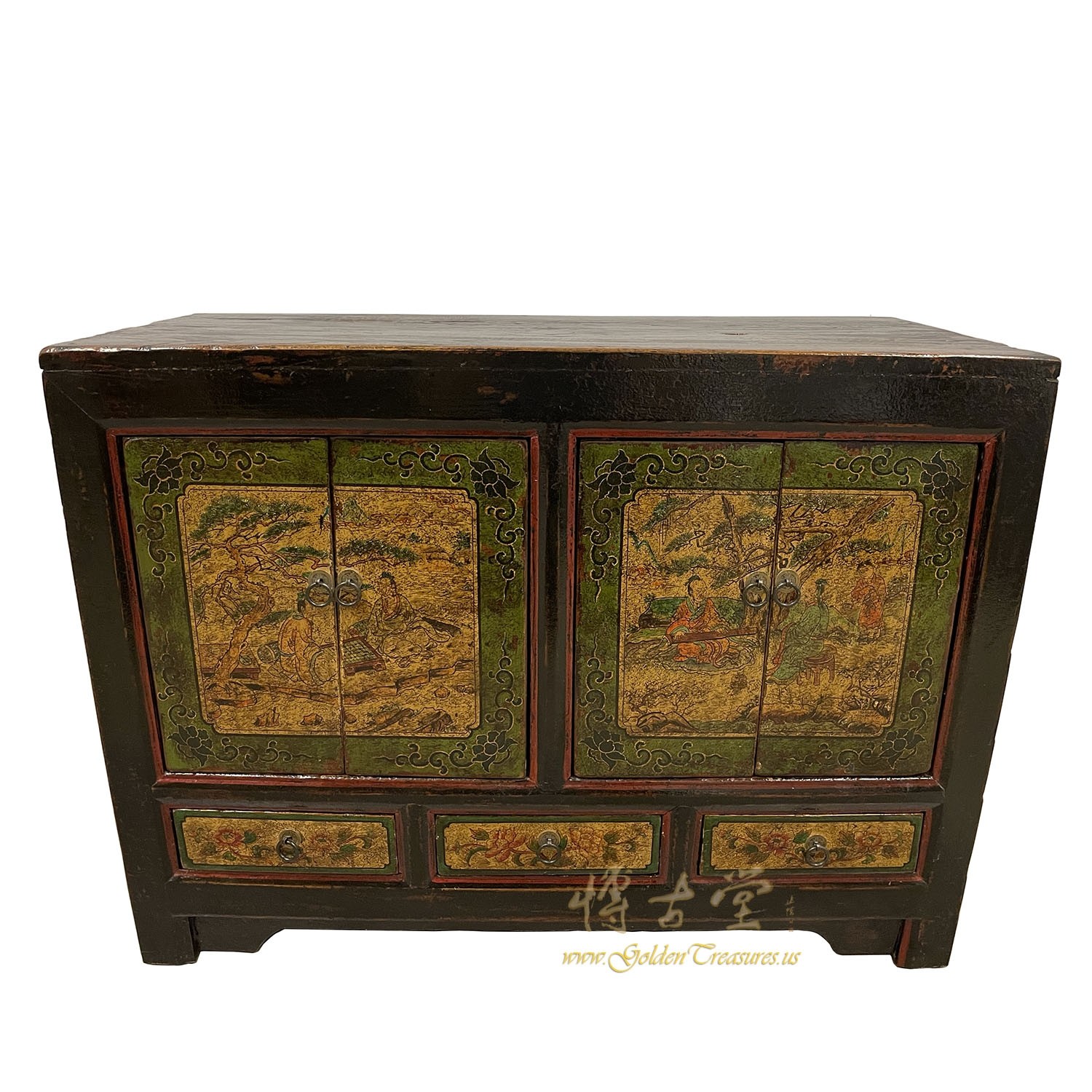 Antique Chinese Mongolia Twin Cabinet/Buffet Table, Sideboard
