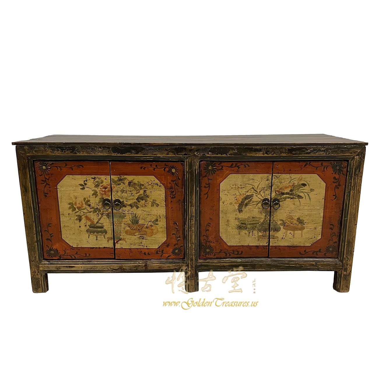 Antique Chinese Mongolia Twin Cabinet/Buffet Table, Sideboard