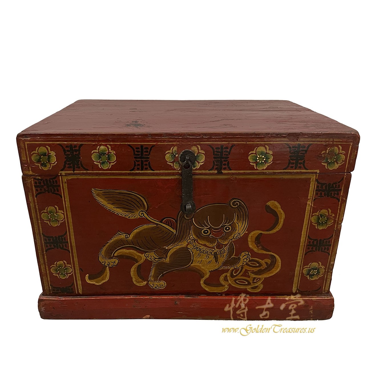 Early 20 Century Antique Chinese Wooden Painted Box