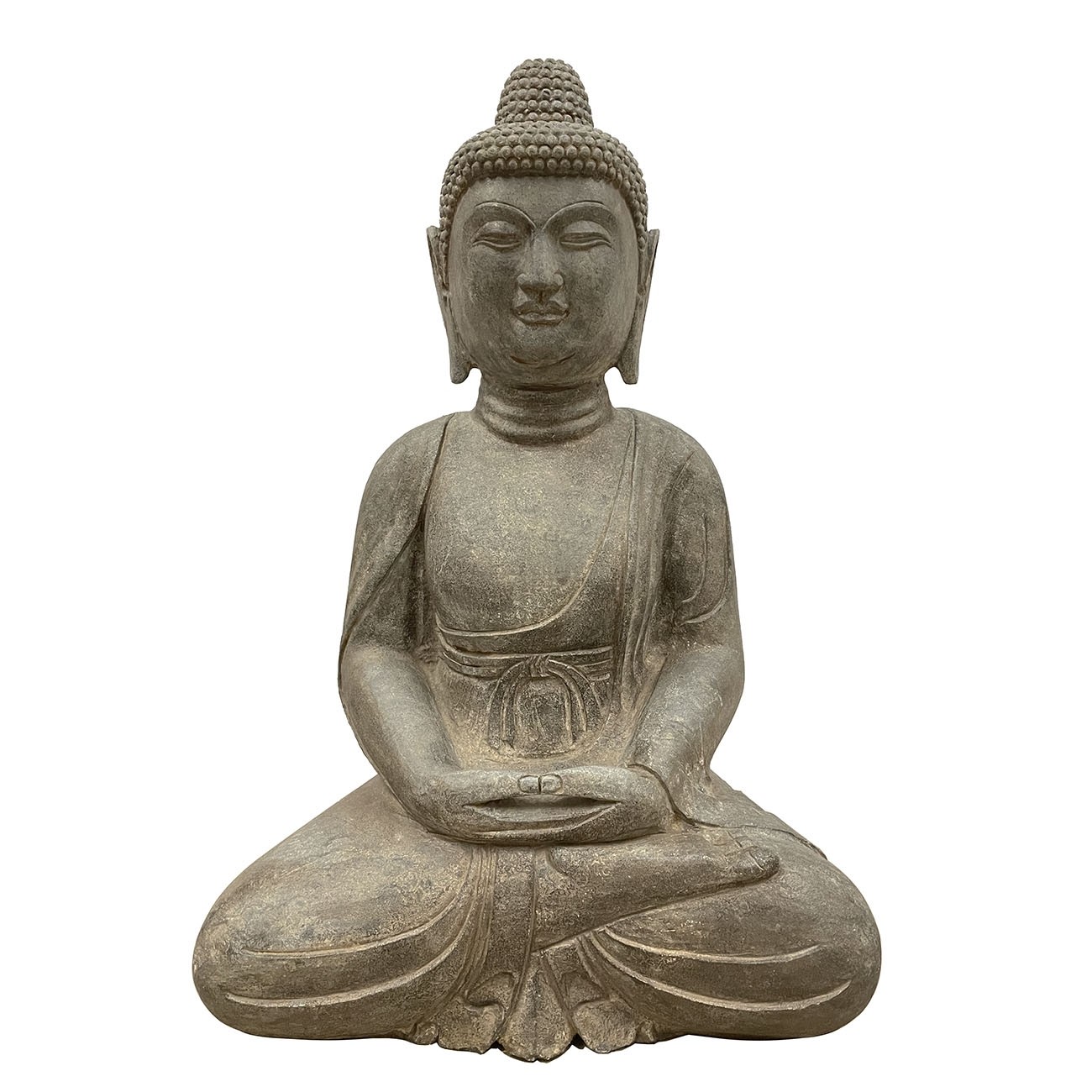 20th Century Chinese Carved Stone Meditation Buddha Statuary