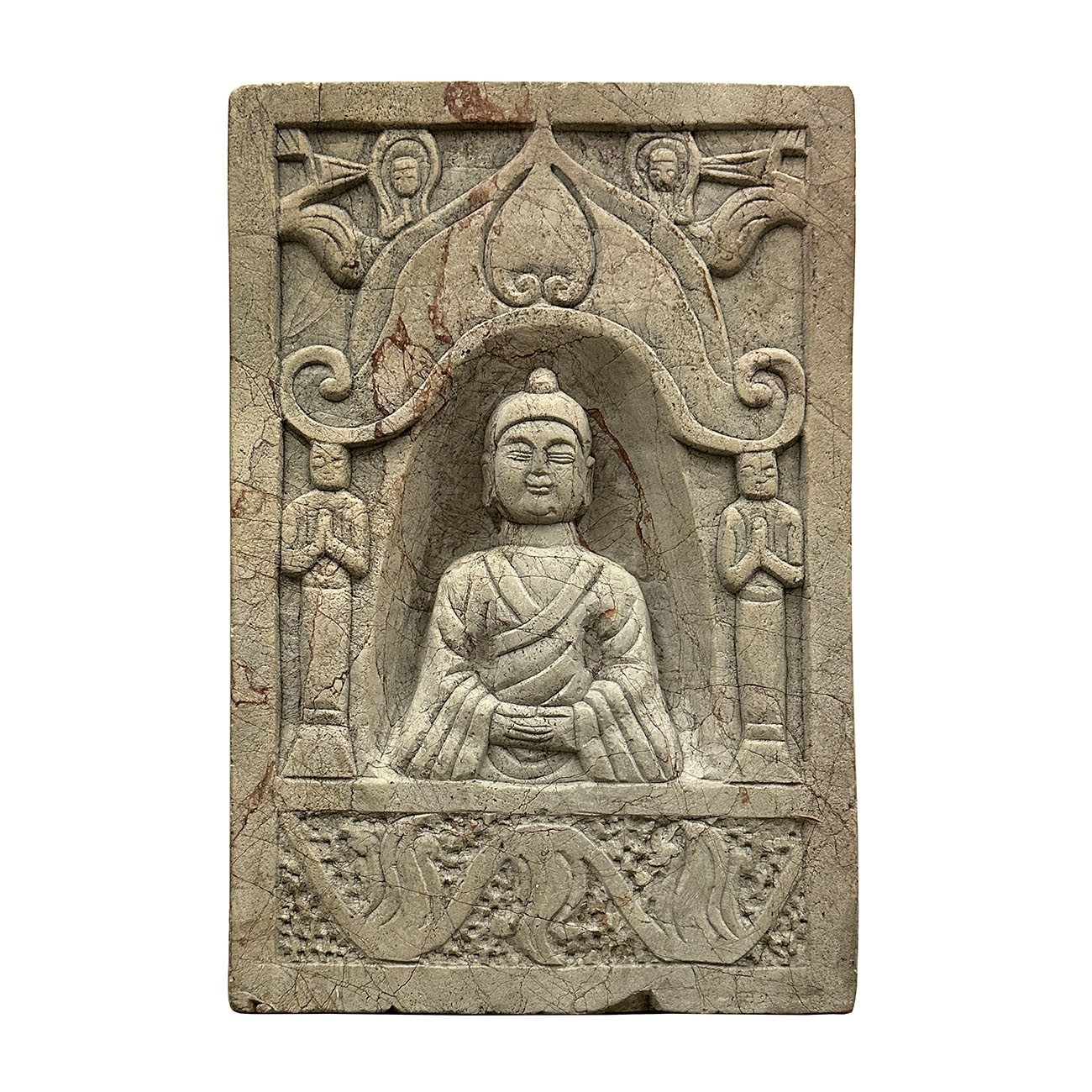 Antique Chinese Stone Temple Wall Sculpture/Buddha Wall Plaque