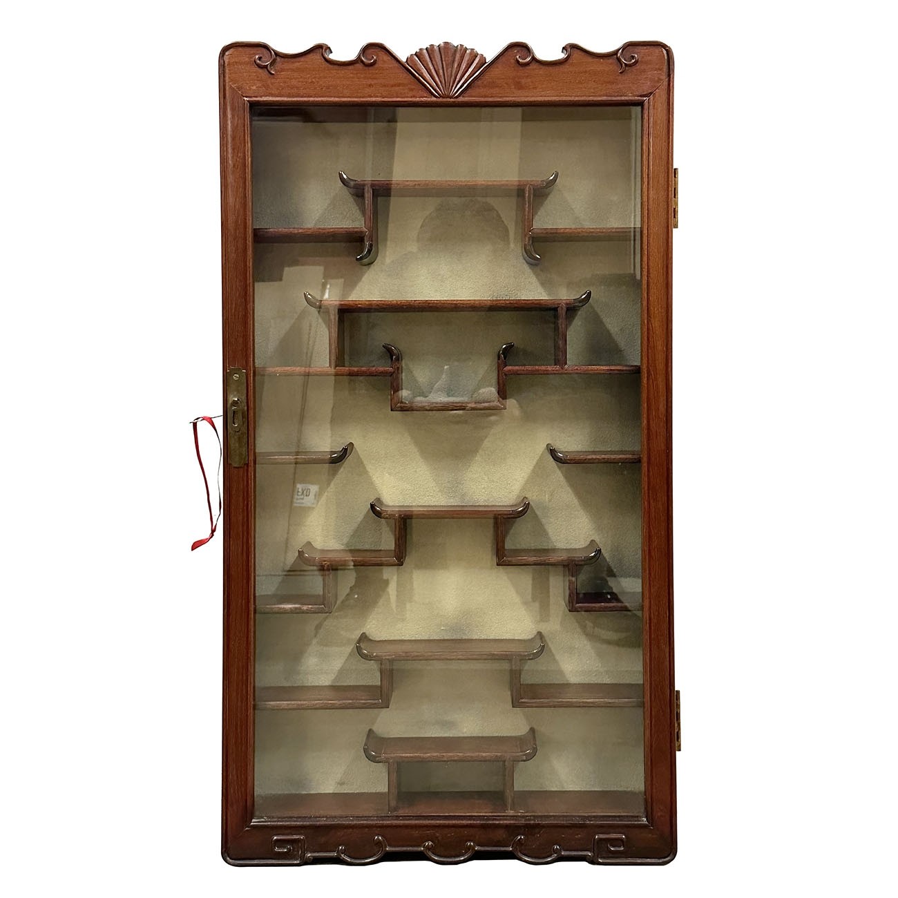 Mid-20th Century Chinese Hardwood Wall Mounted Display/Curio Cabinet