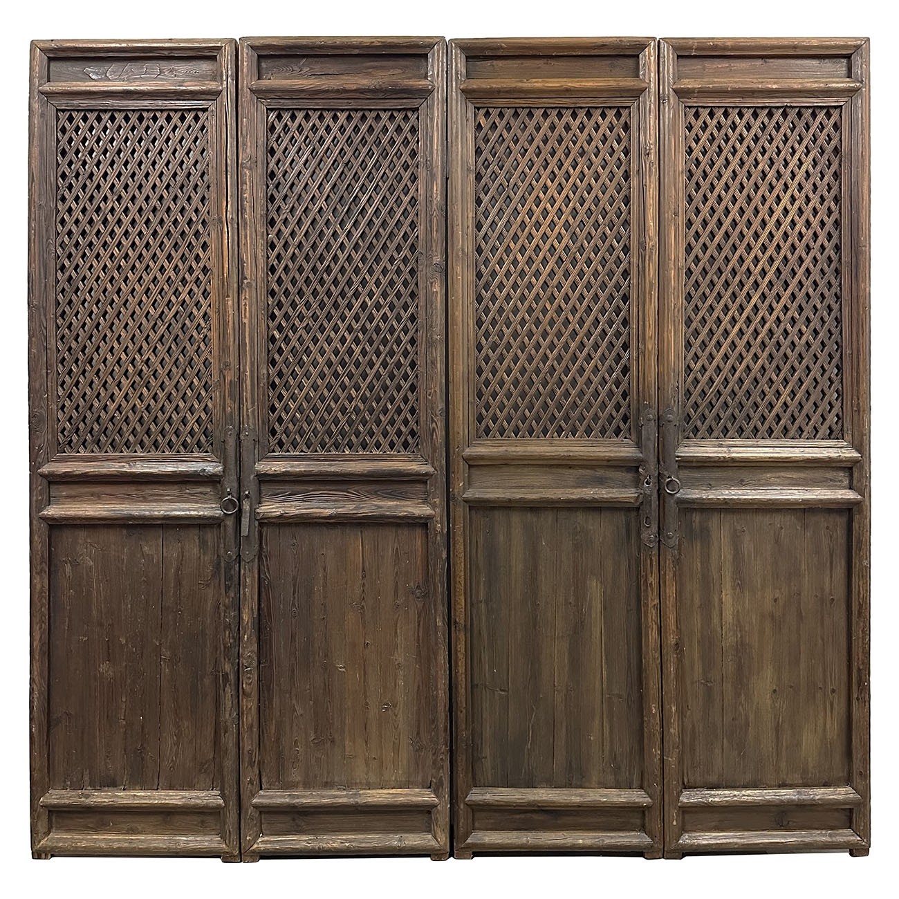 Late 19th Century Antique Chinese Hand Made 4 Panels Wooden Screen/Room Divider