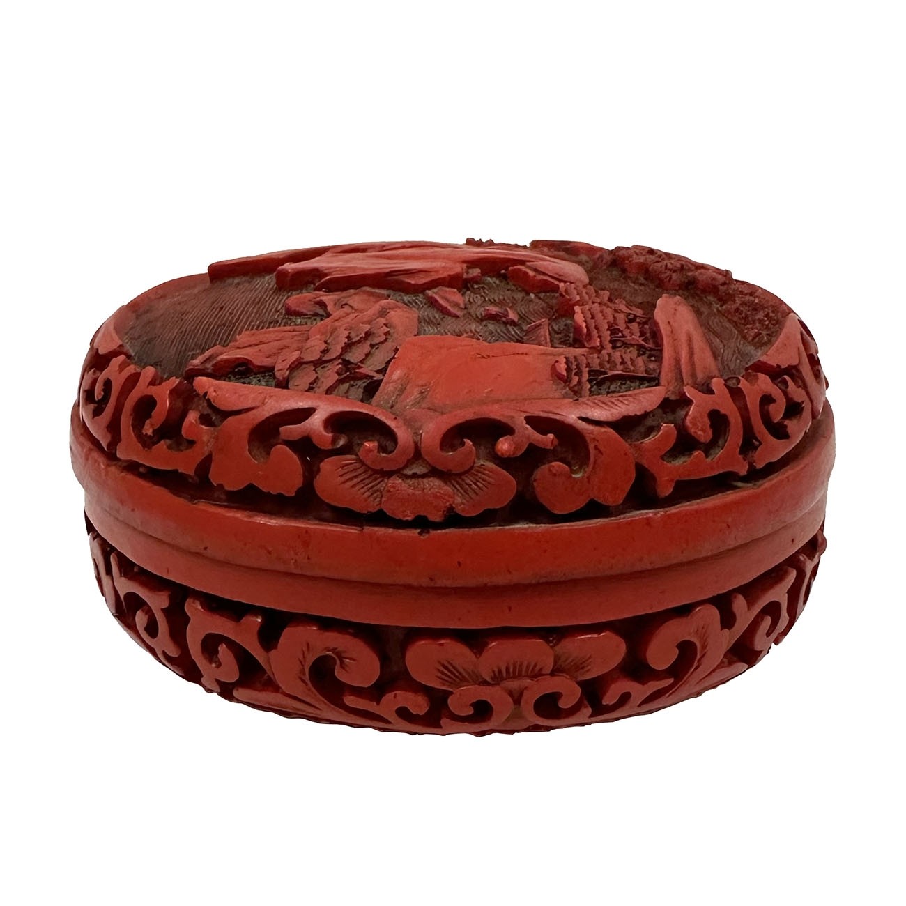 Early 20th Century Chinese Cinnabar Circular Box