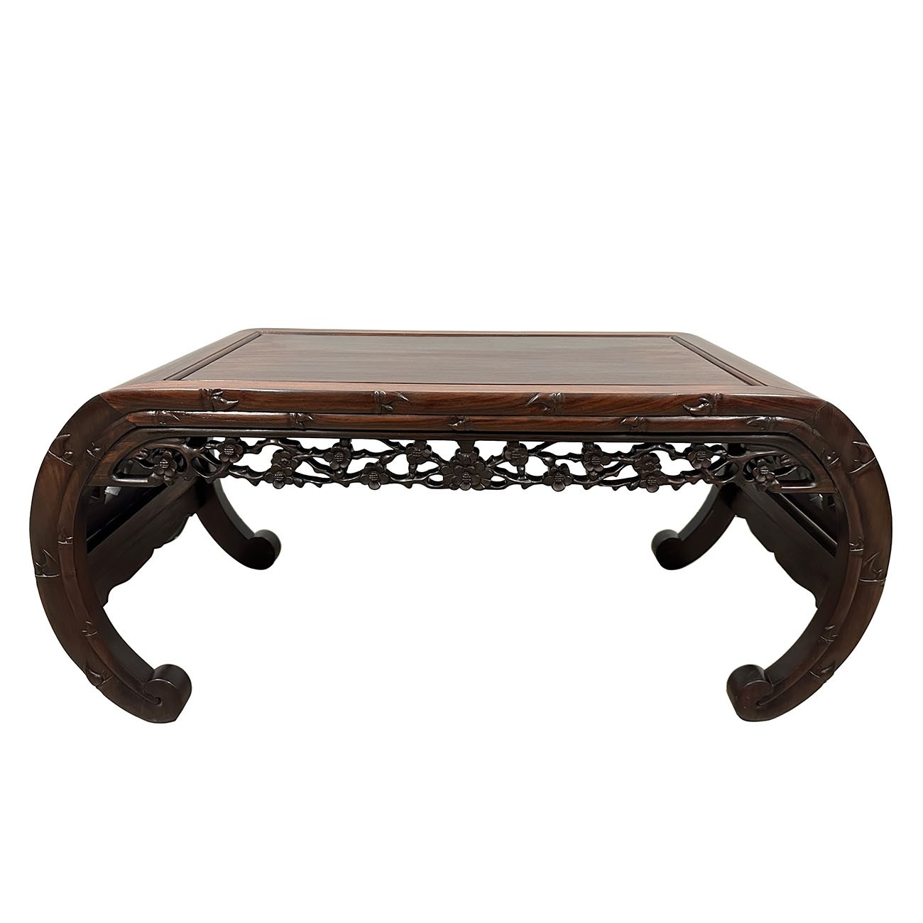 Early 20th Century Antique Chinese Rosewood Carved Coffee Table 
