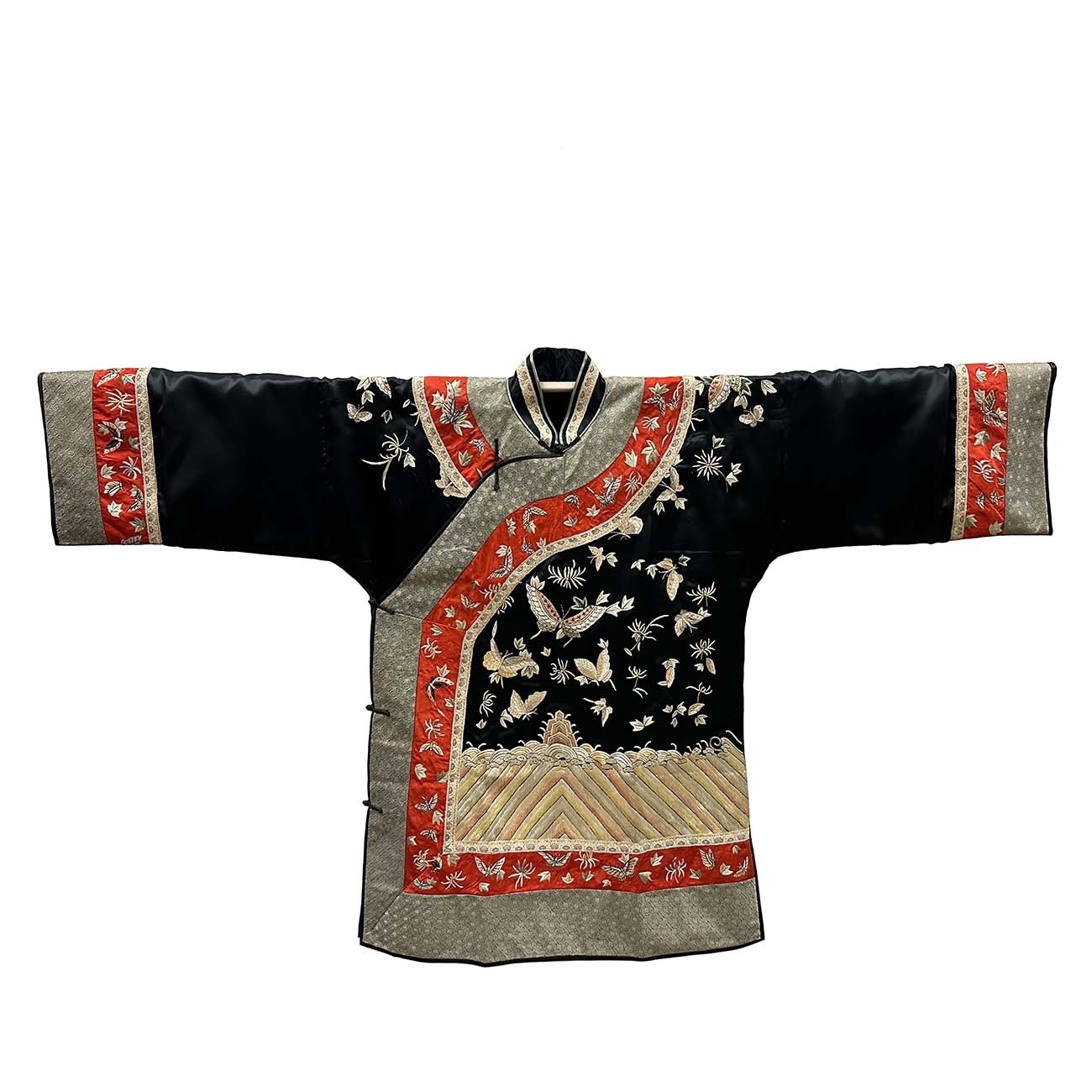 Mid-20th Century Chinese Hand embroidered Jacket, Gua Zi