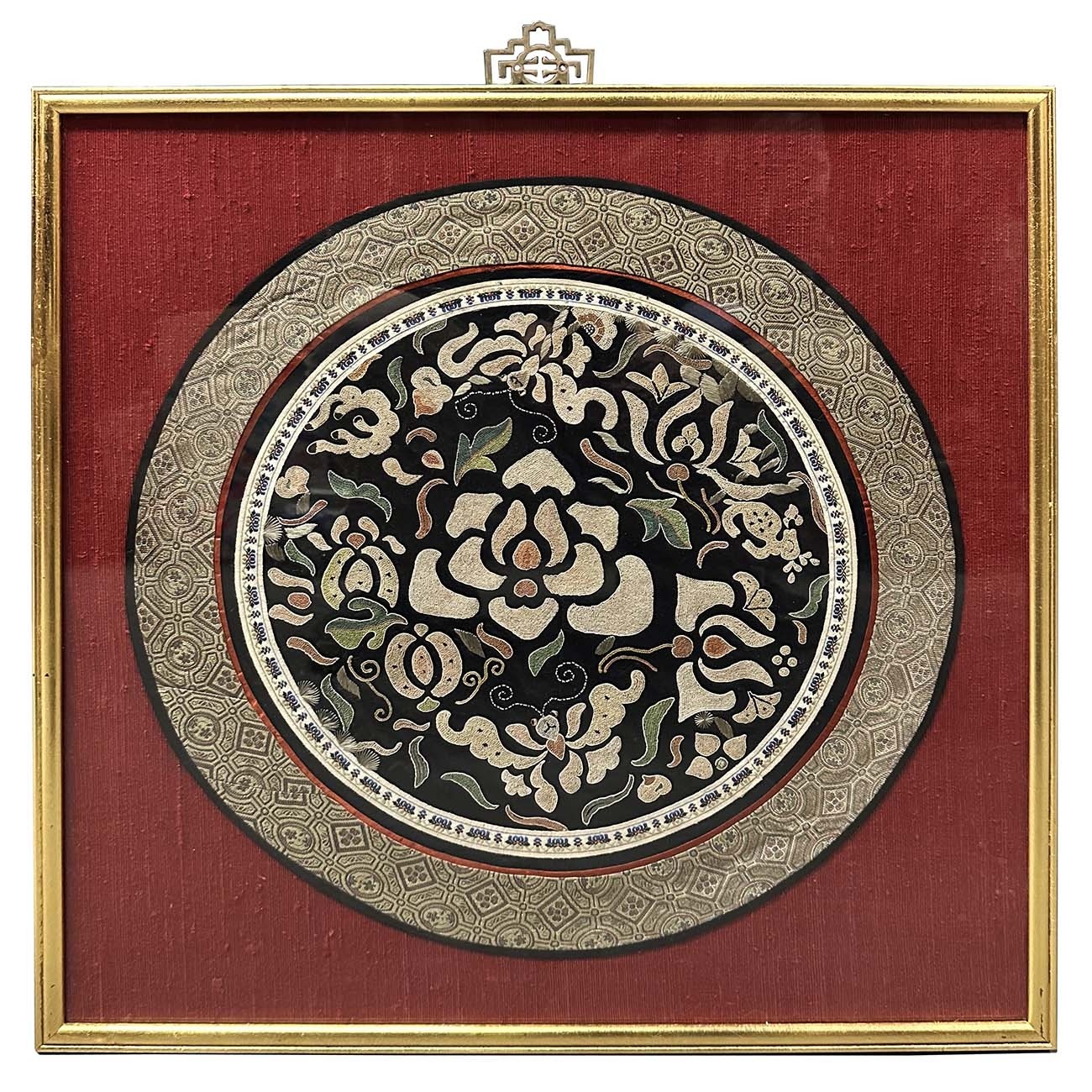 Framed Antique Chinese Qing Dynasty Embroidery 24LP110