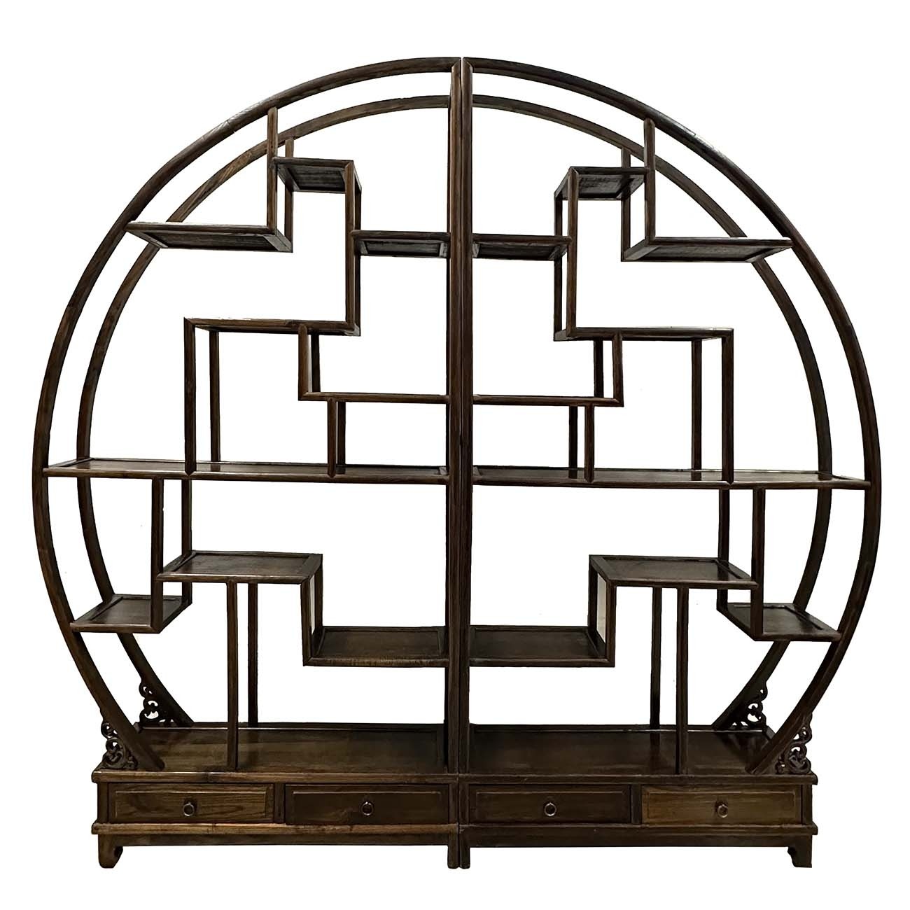 Mid-20th Century Chinese Carved Collector's Display Shelf/Room Divider