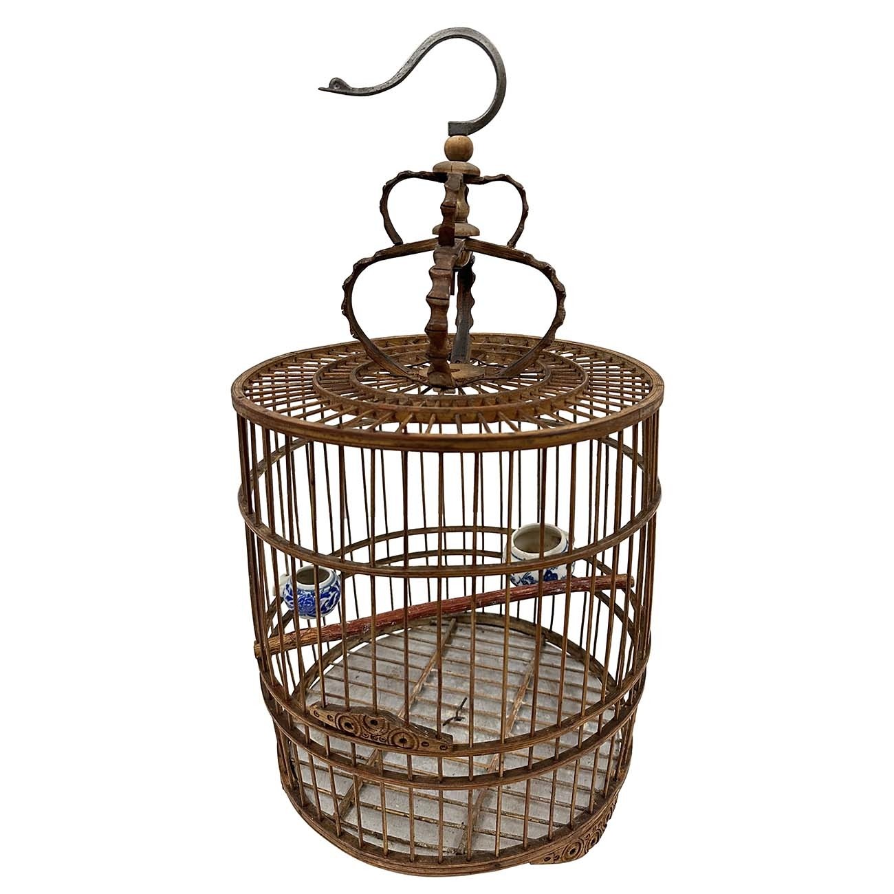 Mid 20th Century Chinese Bamboo Bird Cage