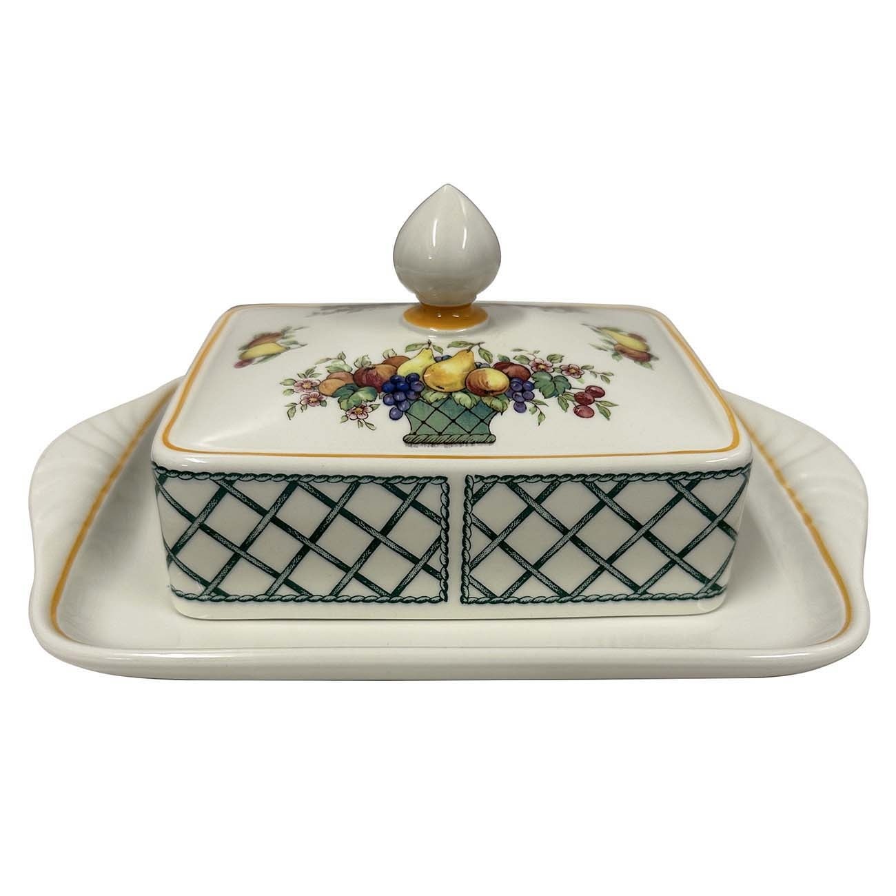 Villeroy & Boch Basket Rare Rectangular Covered Butter Dish