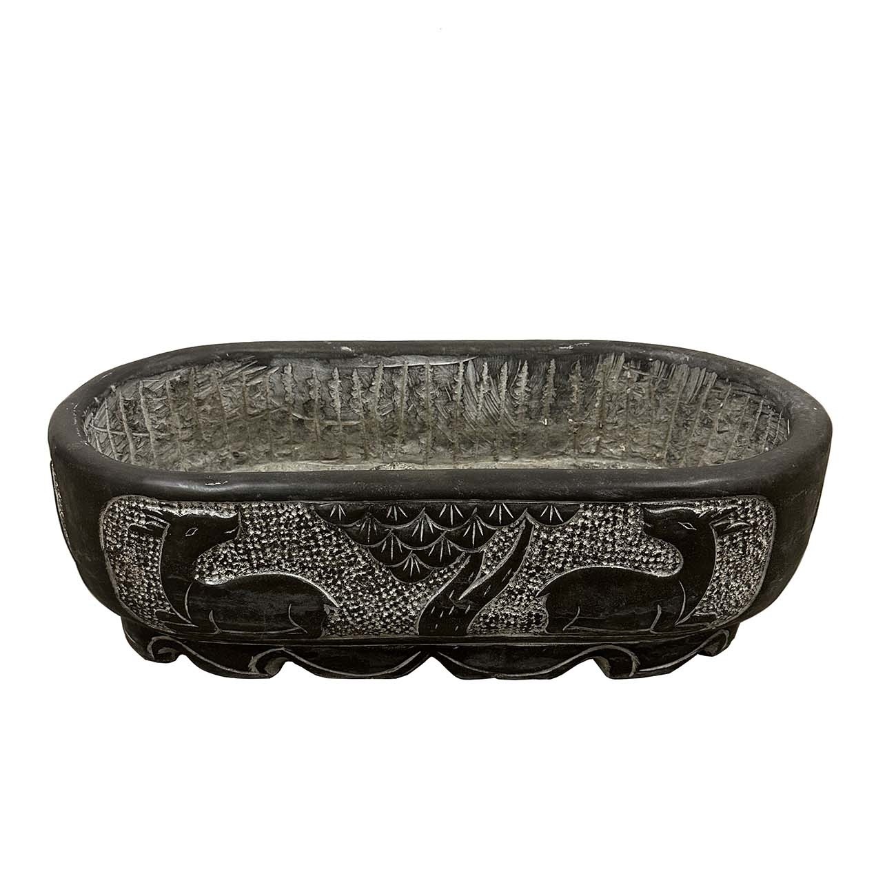 Vintage Chinese Hand Chiseled Stone Trough, Planter