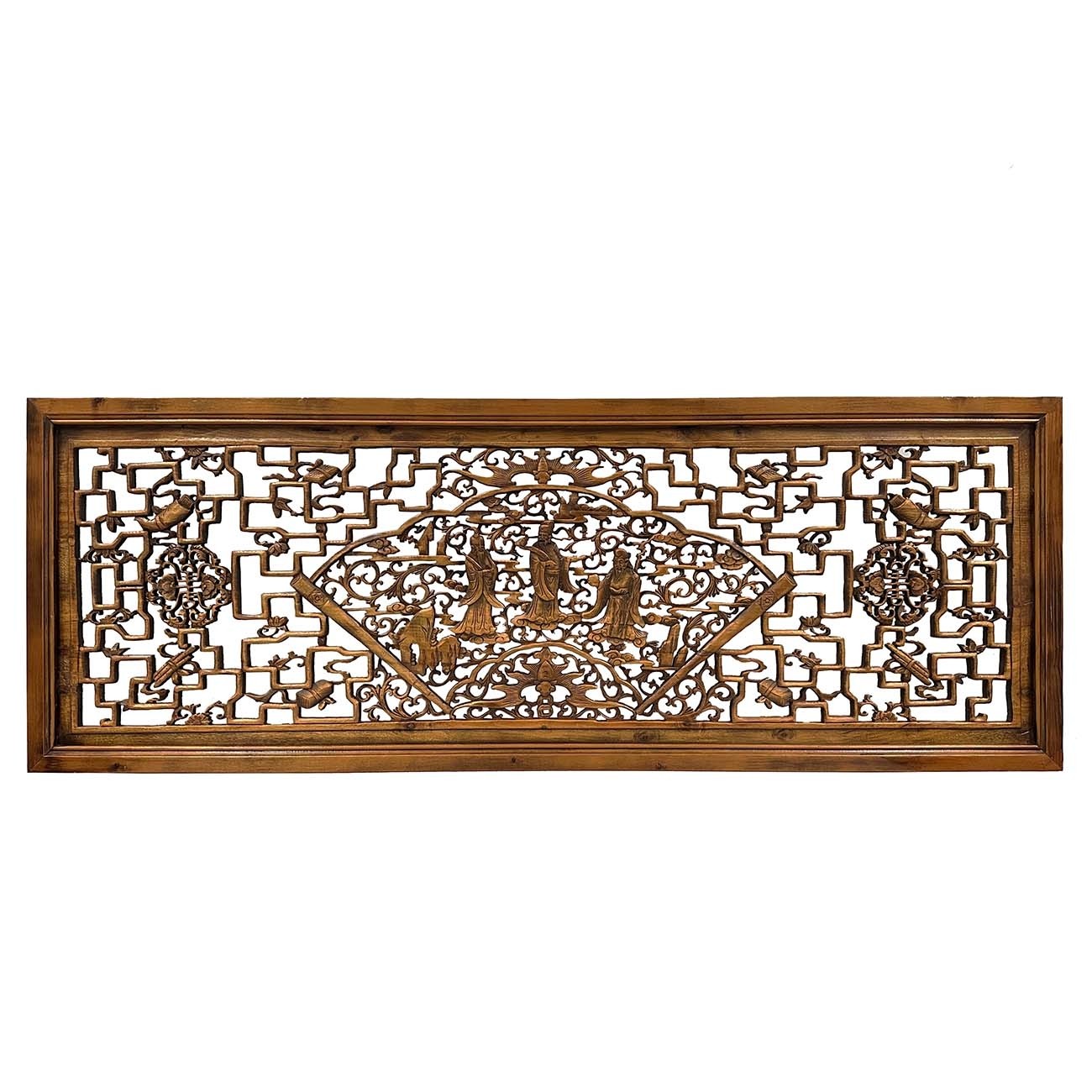 Mid-20th Century Chinese Open Carved Wooden Panel/Wall Art