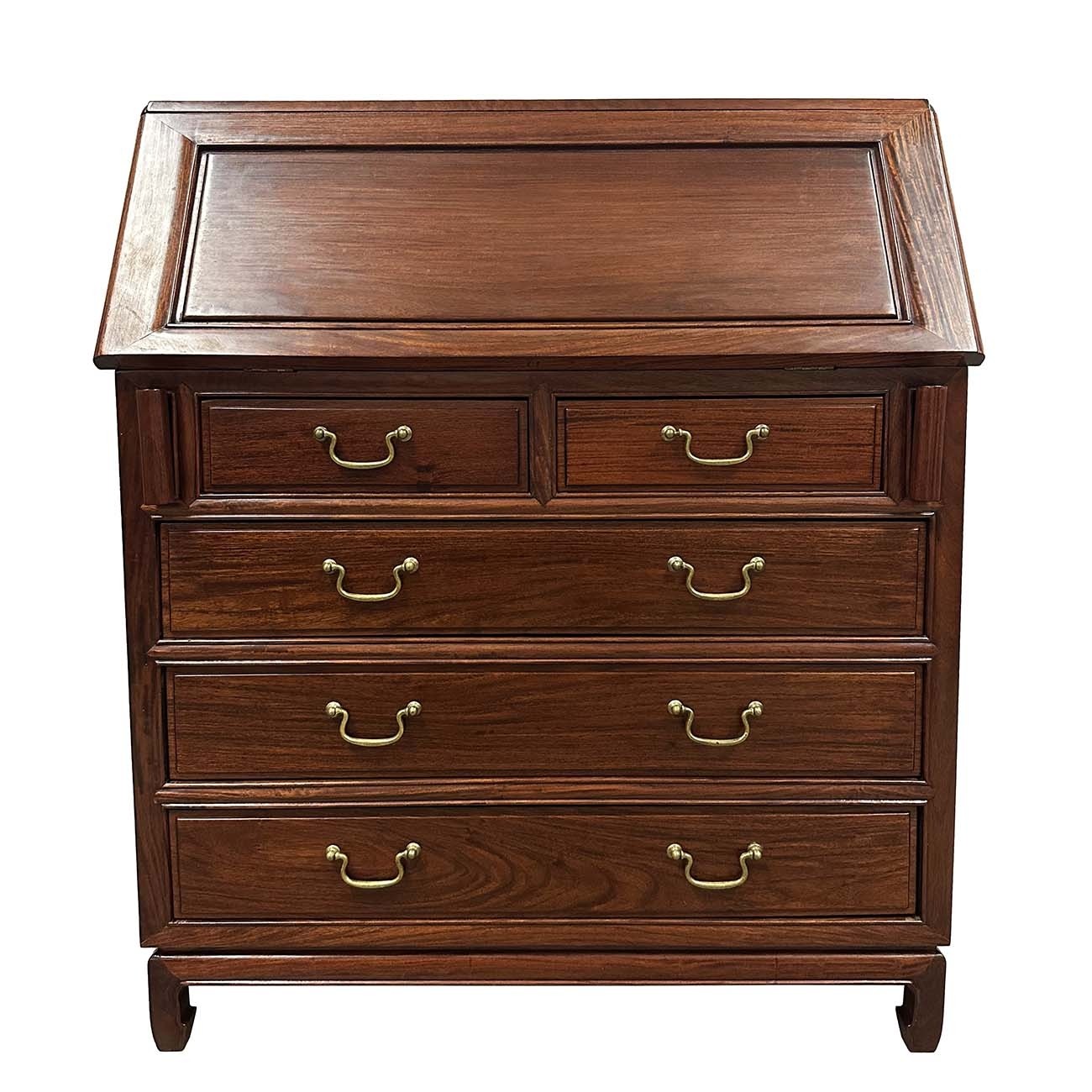 Mid-20th Century Chinese Rosewood Carved Secretary/Writing Desk