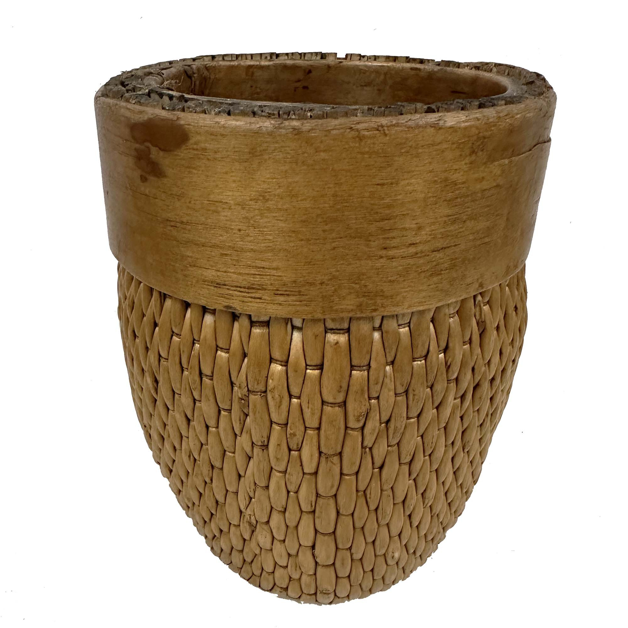 Antique Chinese Woven Grain Basket/River/Fish-men's Basket