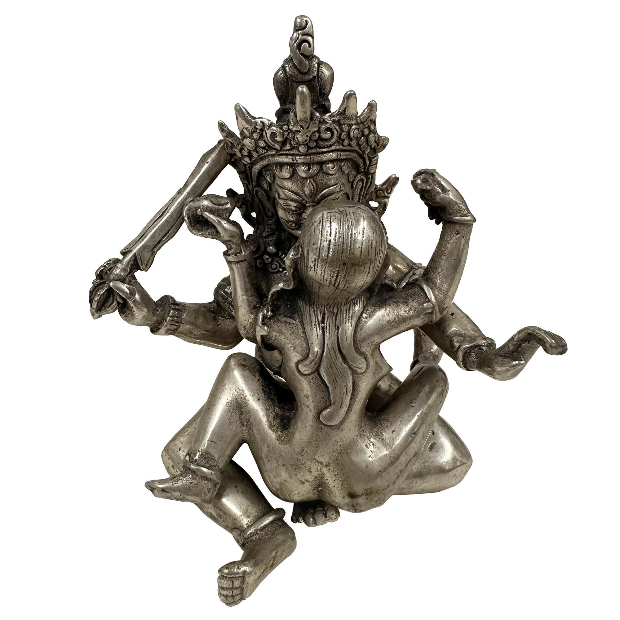 Vintage Tibetan Tantra Buddhism Hevajra Yab-Yum Buddha Statue