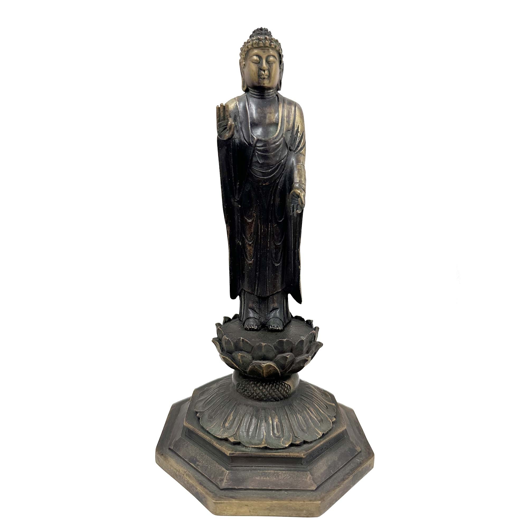 Antique Chinese Bronze Buddha Amitabha (Amida Nyorai) Statue